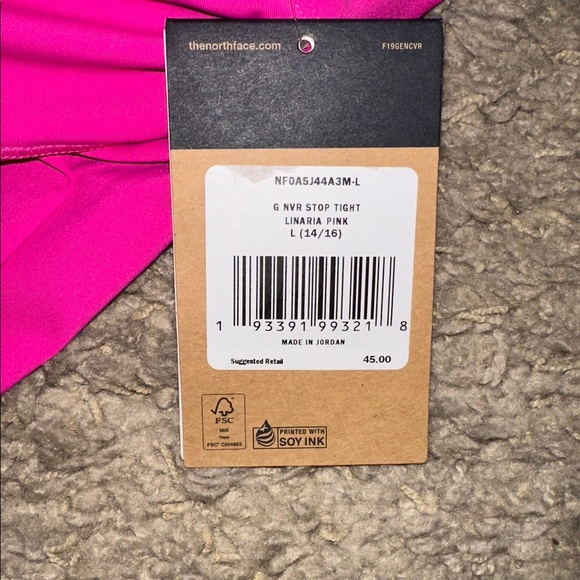 NWT The North Face Never Stop Pink Leggings (L) - Picture 4 of 4